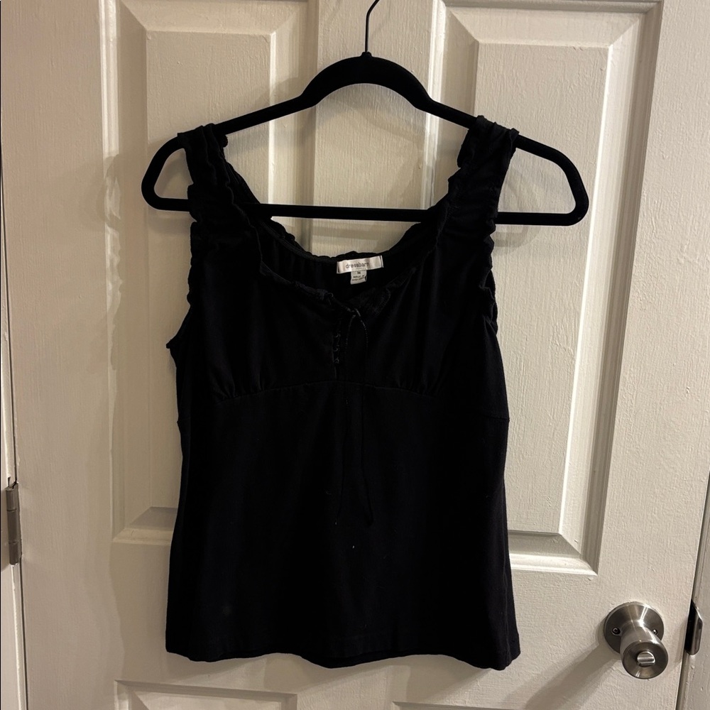 Dressbarn Black Lace-Up Blouse